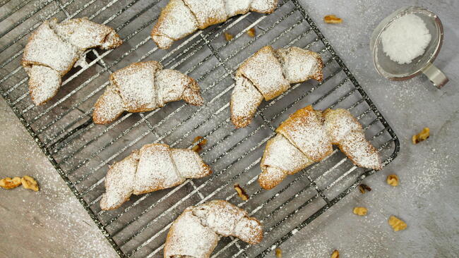 apricot walnut crescent cookies