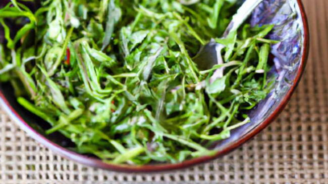 Arugula and watercress salad in a bowl